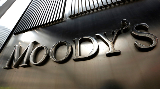 A Moody's sign is displayed on 7 World Trade Center, the company's corporate headquarters in New York.