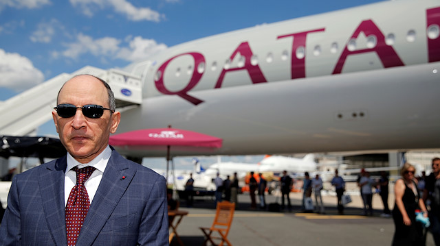 FILE PHOTO: Qatar Airways Chief Executive Officer Akbar Al Baker is seen during the 53rd International Paris Air Show at Le Bourget Airport near Paris, France, June 17, 2019. REUTERS/Pascal Rossignol/File Photo  