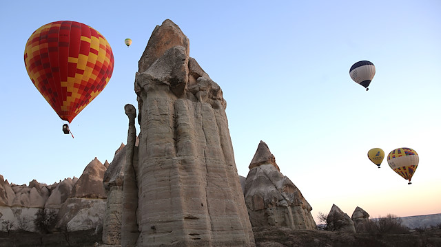 Hot-air balloons in Cappadocia

