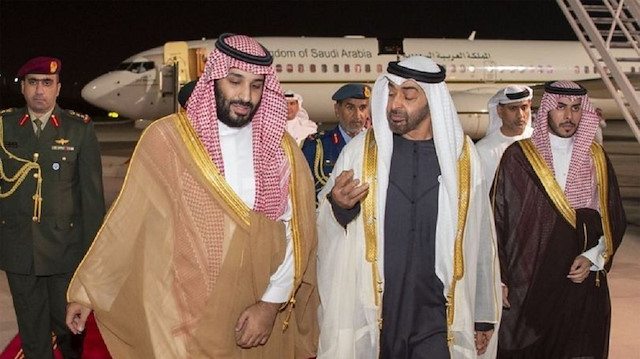Türkiye karşıtı söylemleriyle bilinen Suudi Arabistan veliaht prensi Muhammed Bin Selman ile Birleşik Arap Emirlikleri Veliaht Prensi Muhammed Bin Zaid birlikte. 