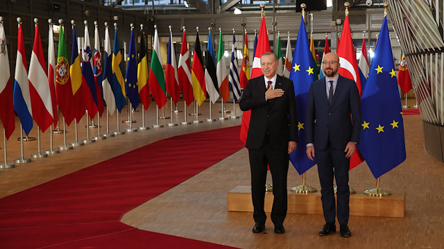 Turkey’s Recep Tayyip Erdoğan and the EU’s Charles Michel