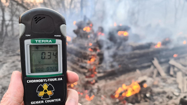 Çernobil bölgesinde 4 Nisan’da otların ateşe verilmesi sonucu yangın çıktı.