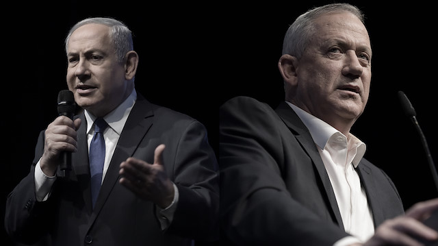 Binyamin Netanyahu ile Benny Gantz