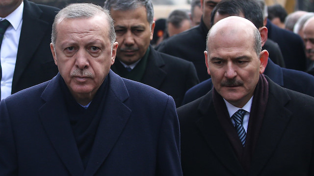 Cumhurbaşkanı Recep Tayyip Erdoğan ve İçişleri Bakanı Süleyman Soylu.
