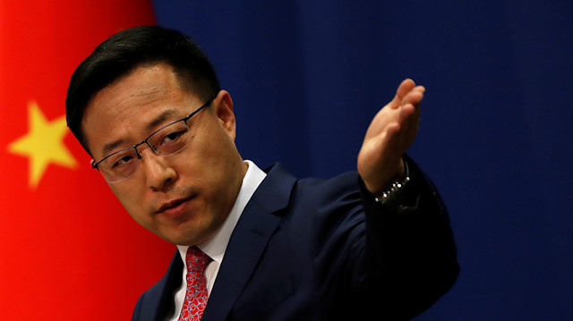 Chinese Foreign Ministry spokesman Zhao Lijian attends a news conference in Beijing, China April 8, 2020. 
