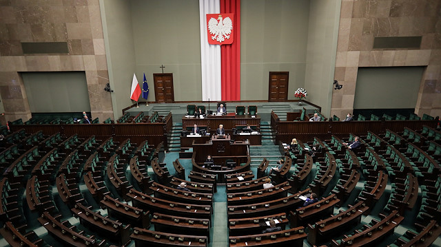 File photo: Polish lawmakers attend a session of parliament in Warsaw, Poland April 15, 2020