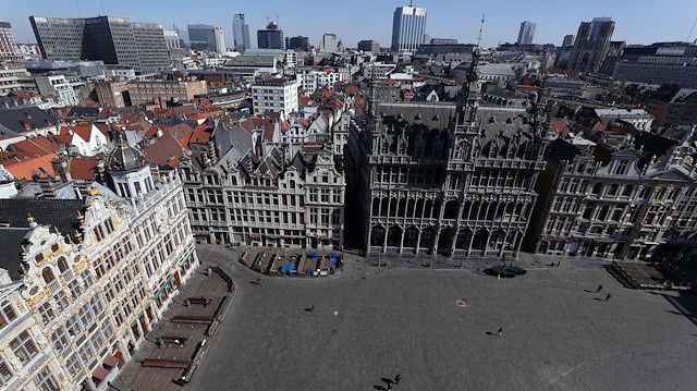 File photo: A view shows the Brussels' Grand Place during the coronavirus disease (COVID-19) lockdown, in Brussels, Belgium April 1, 2020
