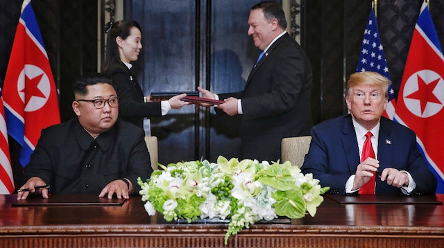 ABD Başkanı Donald Trump ve Kuzey Kore lideri Kim Jong-un.