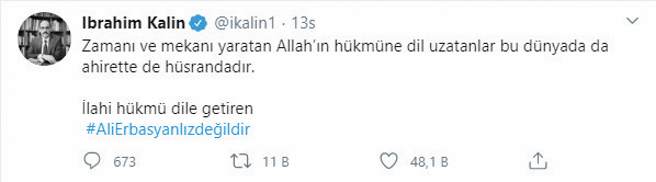 İbrahim Kalın'ın paylaşımı