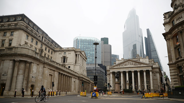 A general view of The Bank of England and the Royal Exchange as the spread of the coronavirus disease (COVID-19) continues, in London, Britain, March 19, 2020