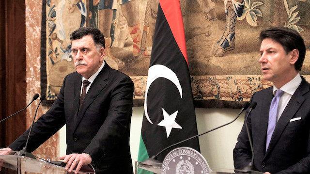Libya UMH Başbakanı Sarrac, İtalyan mevkidaşı Conte ile bir araya gelmişti.