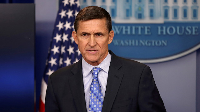 FILE PHOTO: Then national security adviser General Michael Flynn delivers a statement daily briefing at the White House in Washington, U.S., February 1, 2017. Picture taken February 1, 2017