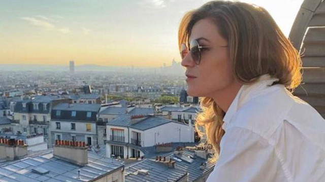 Melody Gardot looks over Paris skyline, in France April 29, 2020
