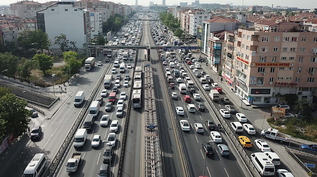 İstanbul trafiğindeki son durum havadan görüntülendi. 