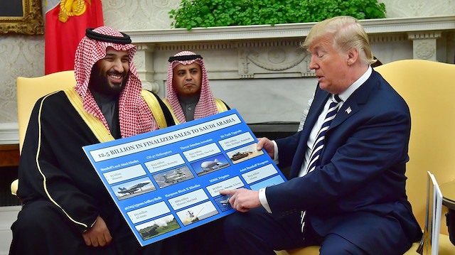 ABD Başkanı Trump, Prens Selman ile yaptığı görüşmede Riyad'a satılan silahların listesini açıklamıştı.