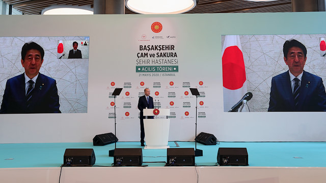 Japanese premier Shinzo Abe also joined the hospital inauguration ceremony via video link.  