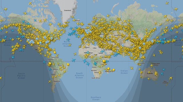 ABD hava sahasındaki uçak trafiğinin ise diğer ülkelere göre çok daha fazla olması radara da yansıdı. 