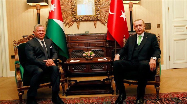 أردوغان وملك الأردن يبحثان العلاقات والتطورات الإقليمية
