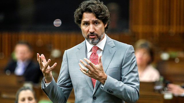 FILE PHOTO: FILE PHOTO: Canada's Prime Minister Justin Trudeau speaks during a meeting of the special committee on the COVID-19 outbreak in the House of Commons on Parliament Hill in Ottawa, Ontario, Canada May 20, 2020. REUTERS/Blair Gable/File Photo

