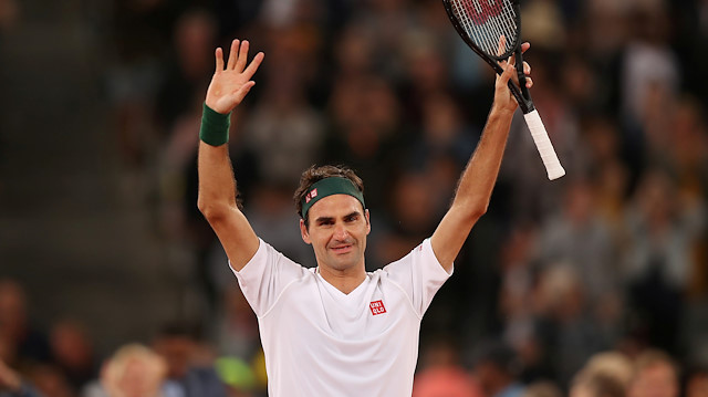 FILE PHOTO: Tennis - "The Match In Africa" Exhibition Match - Cape Town Stadium, Cape Town, South Africa - February 7, 2020 Switzerland's Roger Federer celebrates after winning the exhibition match against Spain's Rafael Nadal 
