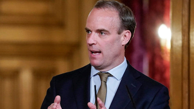 Britain's Secretary of State for Foreign Affairs Dominic Raab 