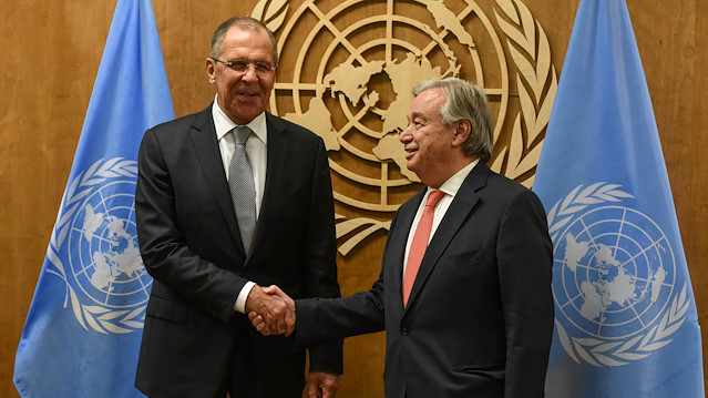 Russia's Foreign Minister Sergey Lavrov & Secretary-General of the United Nations Antonio Guterres