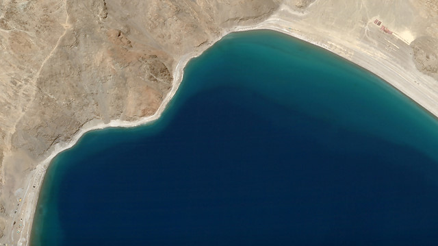 Build up at the Line of Actual Control on the disputed border between China and India is seen in this handout satellite image of Pangong Lake courtesy of Planet Labs taken May 27, 2020.