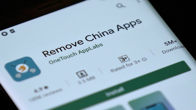 FILE PHOTO: Remove China Apps is seen in the Google Play store on a mobile phone in this illustration taken June 2, 2020