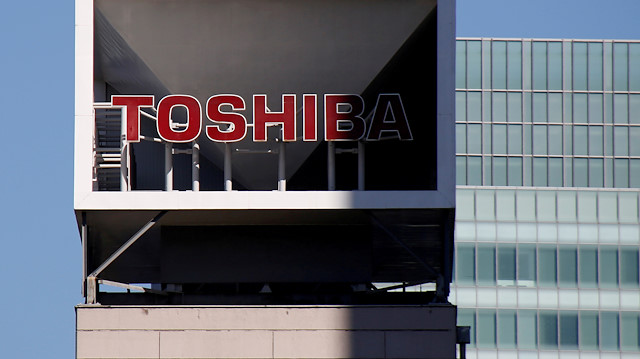 FILE PHOTO: The logo of Toshiba Corp is seen at its headquarters in Tokyo, Japan January 23, 2017. 