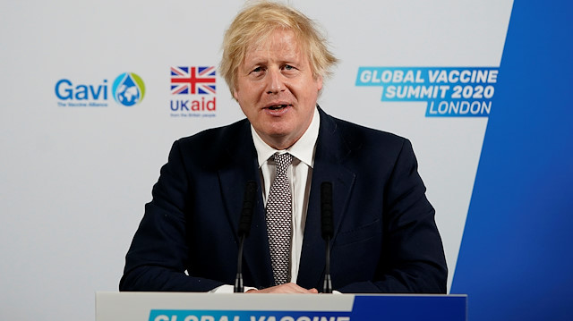 Britain's Prime Minister Boris Johnson delivers his speech to the Global Vaccine Summit (GAVI) via Zoom from the White Room of 10 Downing Street in London, Britain June 4, 2020. Andrew Parsons/10 Downing Street via REUTERS 