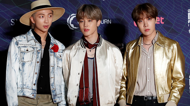 RM, Jimin and j-hope, members of South Korean boy band BTS pose at the red carpet event during the annual MAMA Awards at Nagoya Dome in Nagoya, Japan, December 4, 2019. REUTERS/Kim Kyung-Hoon

