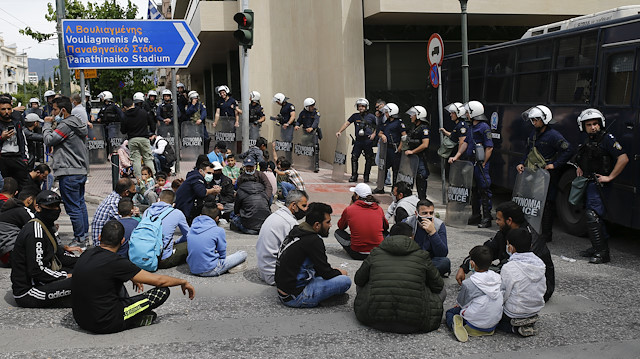 File photo: Asylum seekers' demonstration in Greece

