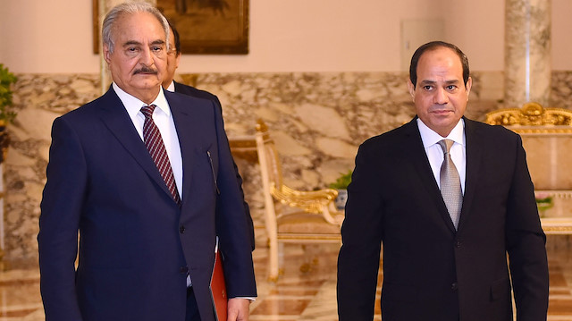 Libyan military commander Khalifa Haftar meetsEgyptian Abdel-Fattah al-Sisi

