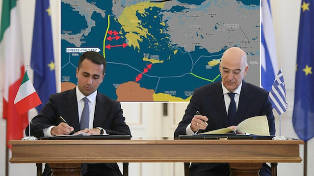 وقع وزيرا الخارجية اليوناني والإيطالي على اتفاق جديد. 