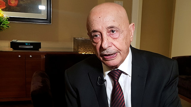 The head of Libya's Tobruk-based parliament Aguila Saleh