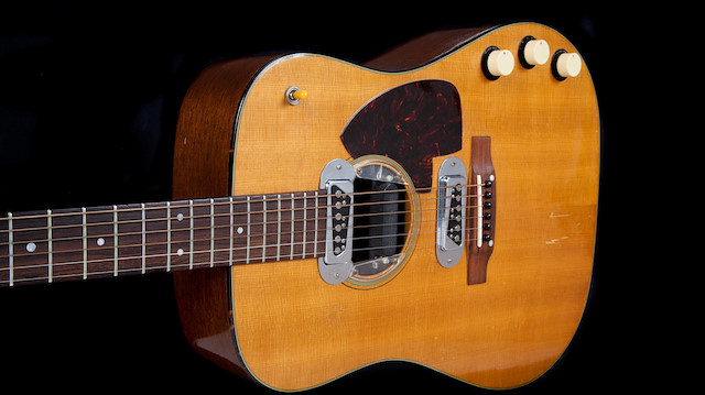 The 1959 Martin D-18E acoustic guitar played by the late Kurt Cobain