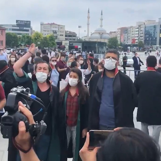 Baroların eylemi DHKP-C propagandasına dönüştü, terörist Timtik lehine sloganlar atıldı