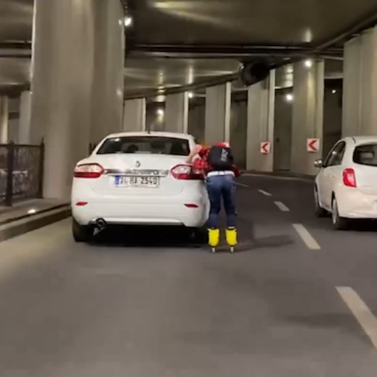 Patenli gencin tehlikeli yolculuğu kamerada