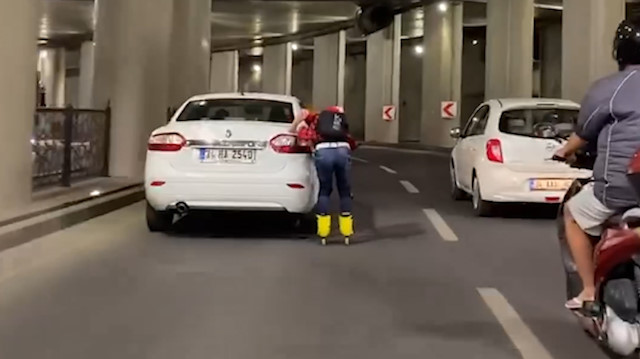 Patenli gencin tehlikeli yolculuğu kamerada