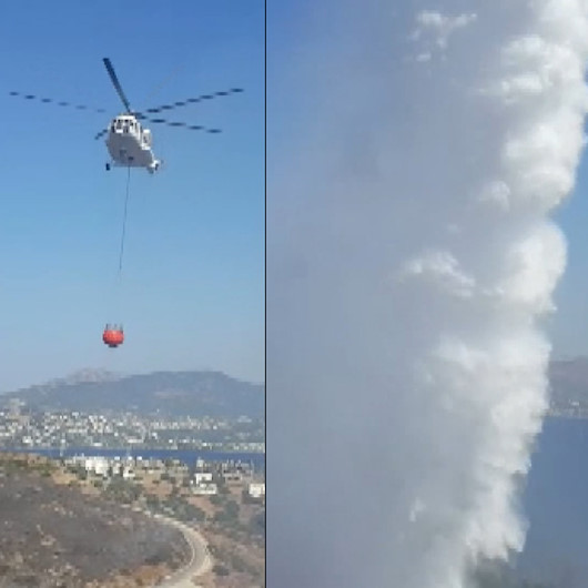 Bodrumda makilik alanda yangına müdahale edildi