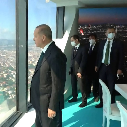 Cumhurbaşkanı Erdoğan Çamlıca Kulesinde incelemelerde bulundu
