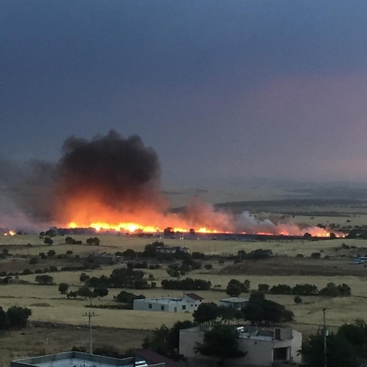 Diyarbakırdaki yangında yüzlerce dönüm arazi küle döndü