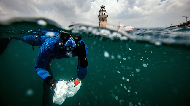 World record-holder free-diver Sahika Ercumen dives as “Life Below Water Advocate”