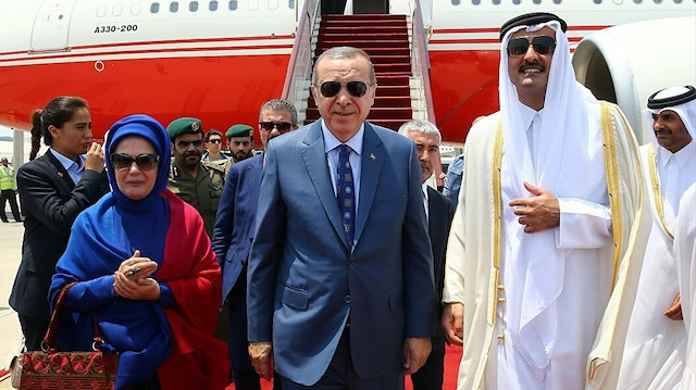 Recep Tayyip Erdoğan ve Katar Emiri Şeyh Temim bin Hamed Al Sani