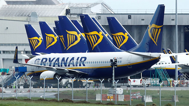 Ryanair planes are seen at Dublin Airport, following the outbreak of the coronavirus disease (COVID-19), Dublin, Ireland, May 1, 2020.