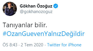 Özoğuz'un söz konusu paylaşımı.