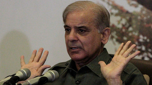 Shehbaz Sharif, brother of former prime minister Nawaz Sharif, and leader of Pakistan Muslim League - Nawaz (PML-N), gestures as he speaks during a news conference in Lahore, Pakistan July 18, 2019. REUTERS/Mohsin Raza

