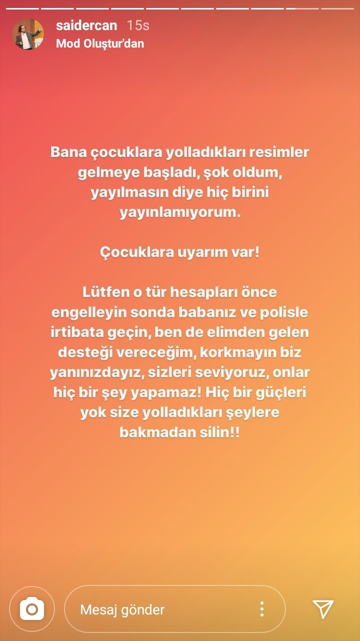 USMED Başkanı Said Ercan, oyunu oynayan çocukların kendisine korkunç fotoğraflar yolladığını söylüyor.