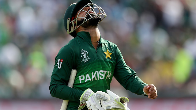 FILE PHOTO: Cricket - ICC Cricket World Cup - Pakistan v Afghanistan - Headingley, Leeds, Britain - June 29, 2019 Pakistan's Shadab Khan reacts after he is run out Action Images via Reuters/Lee Smith/File Photo

