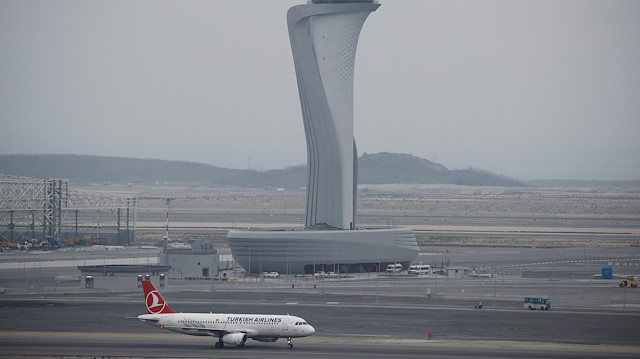 A Turkish Airlines plane is seen on the tarmac of the city's new Istanbul Airport in Istanbul